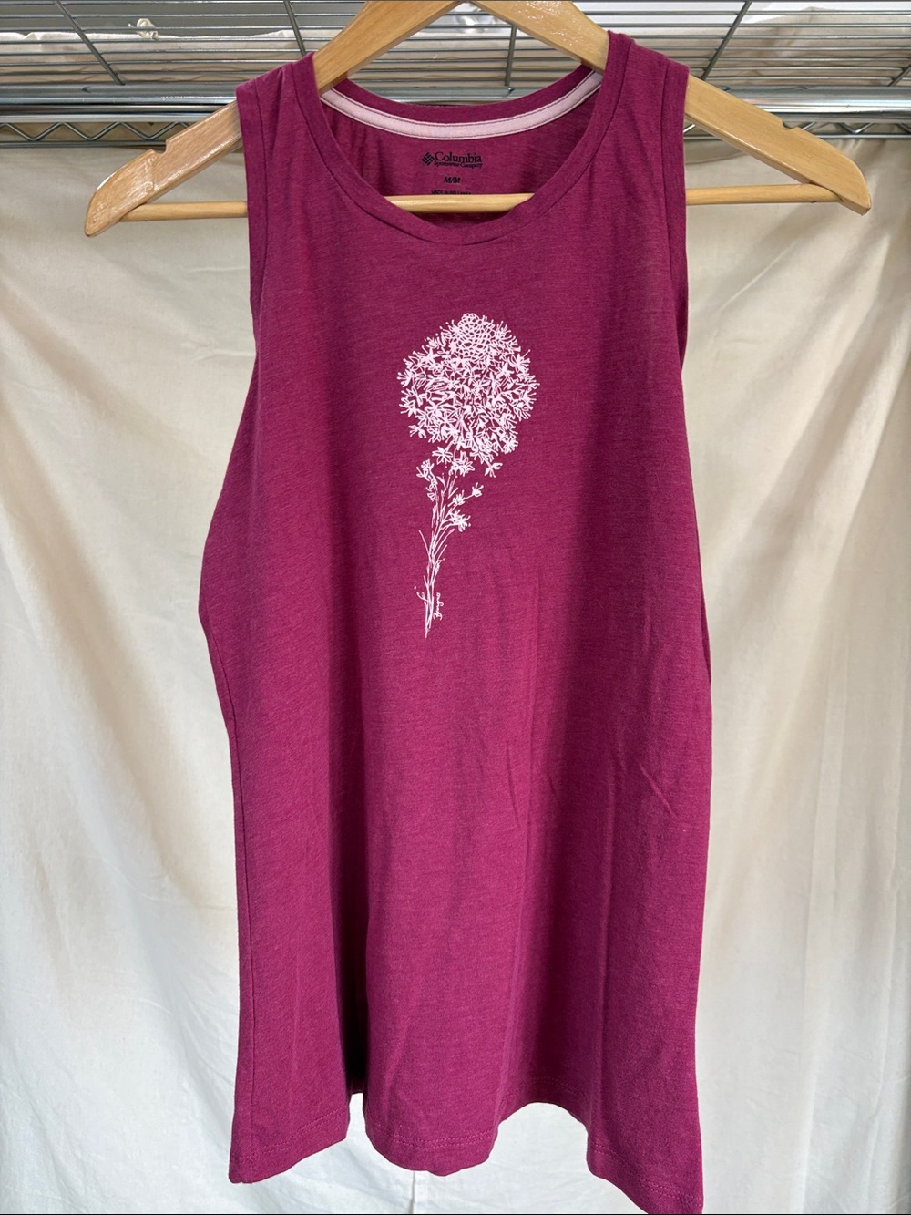 Columbia Women's Plum Tank with White Floral Graphic